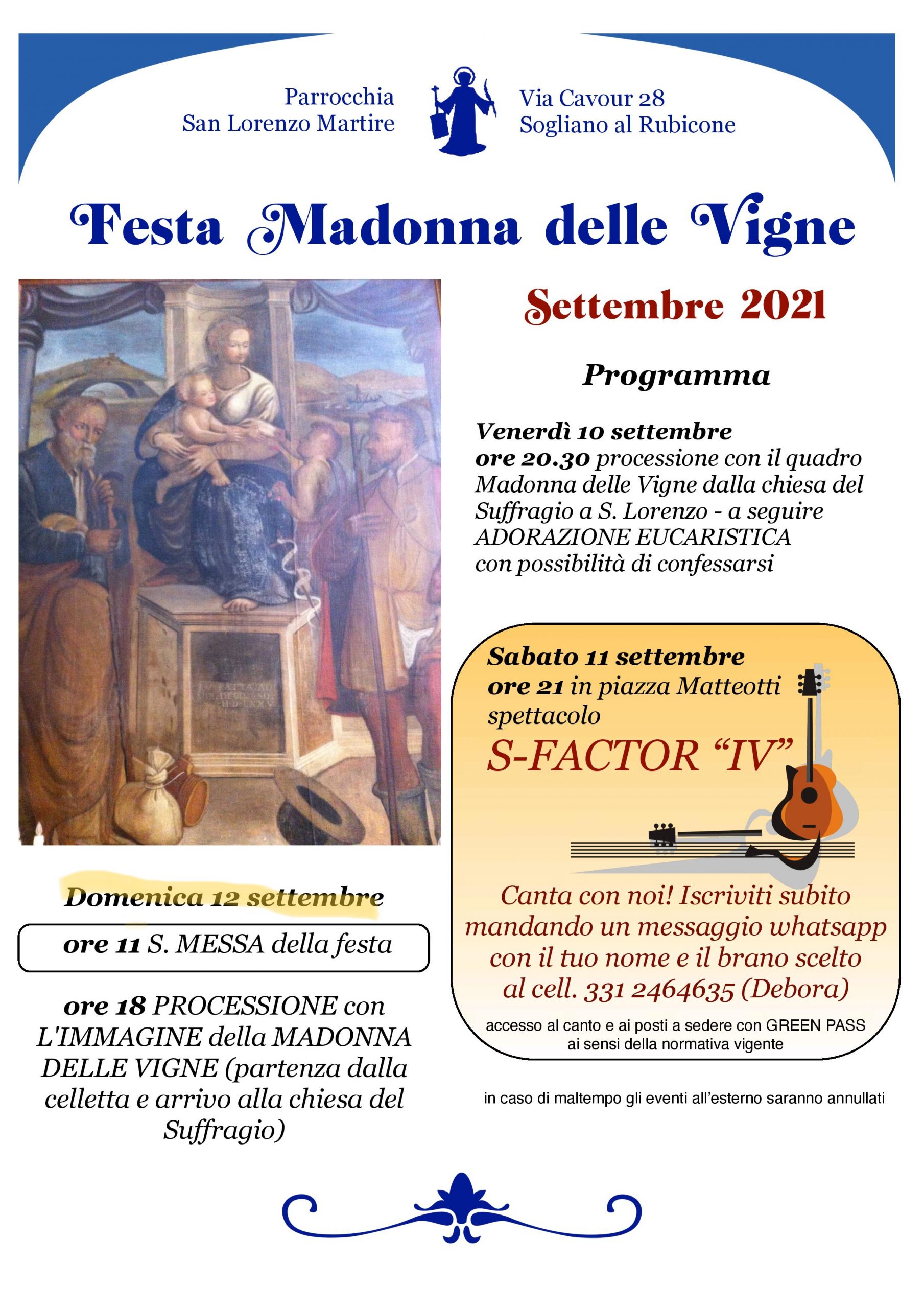 Visit - Sogliano al Rubicone - Eventi - Festa Madonna delle vigne